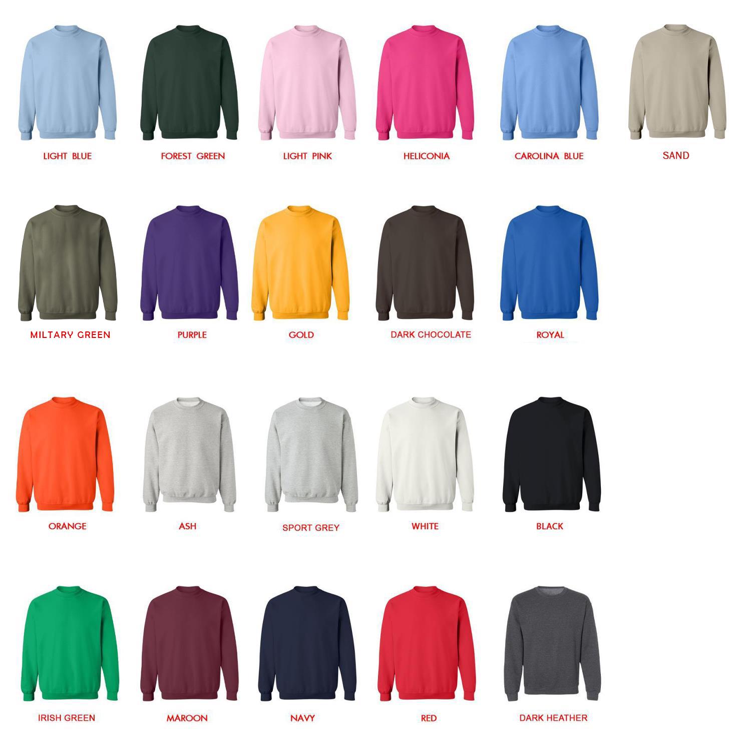 sweatshirt color chart - Dan Da Dan Shop