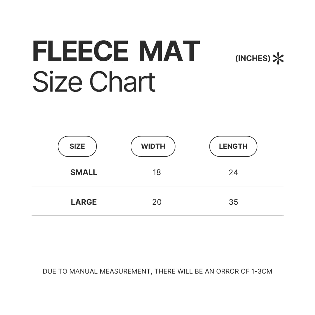 Fleece Mat Size Chart - Dan Da Dan Shop
