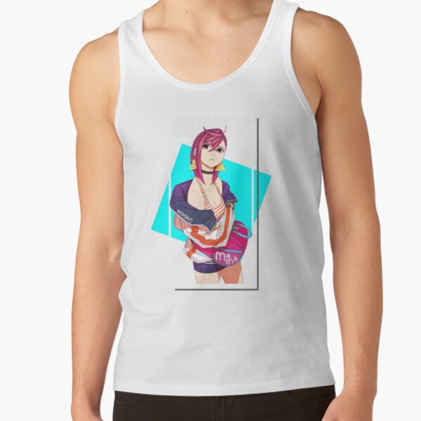 Momo Ayase Dandadan Blue Background Tank Top - Image 2
