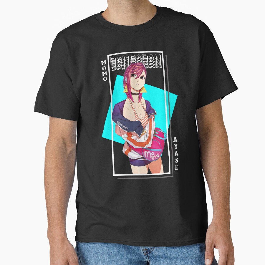 Momo Ayase Dandadan Blue Background T-shirt