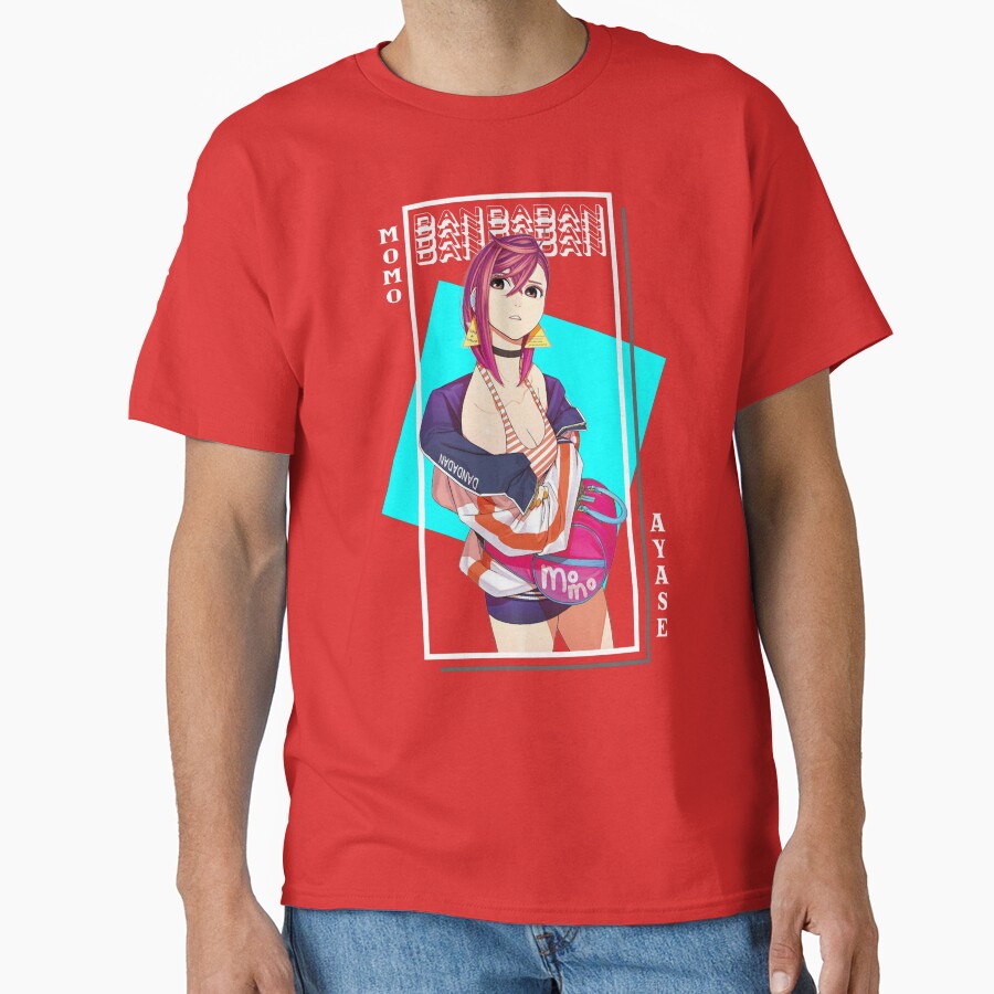 Momo Ayase Dandadan Blue Background T-shirt - Image 5