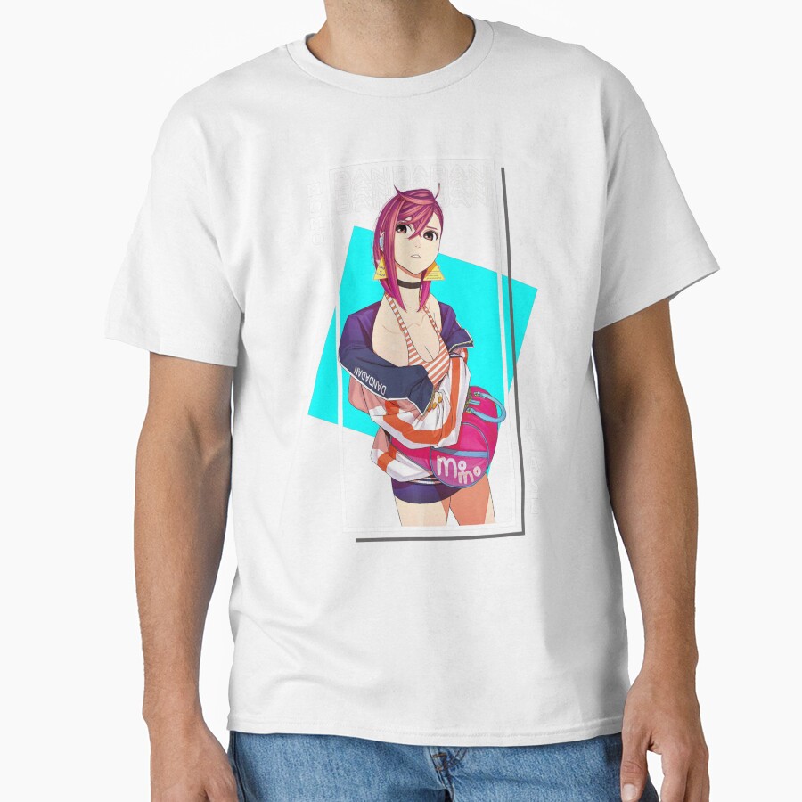Momo Ayase Dandadan Blue Background T-shirt - Image 2