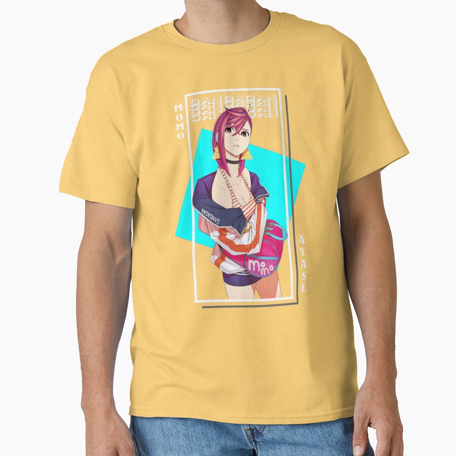 Momo Ayase Dandadan Blue Background T-shirt - Image 6