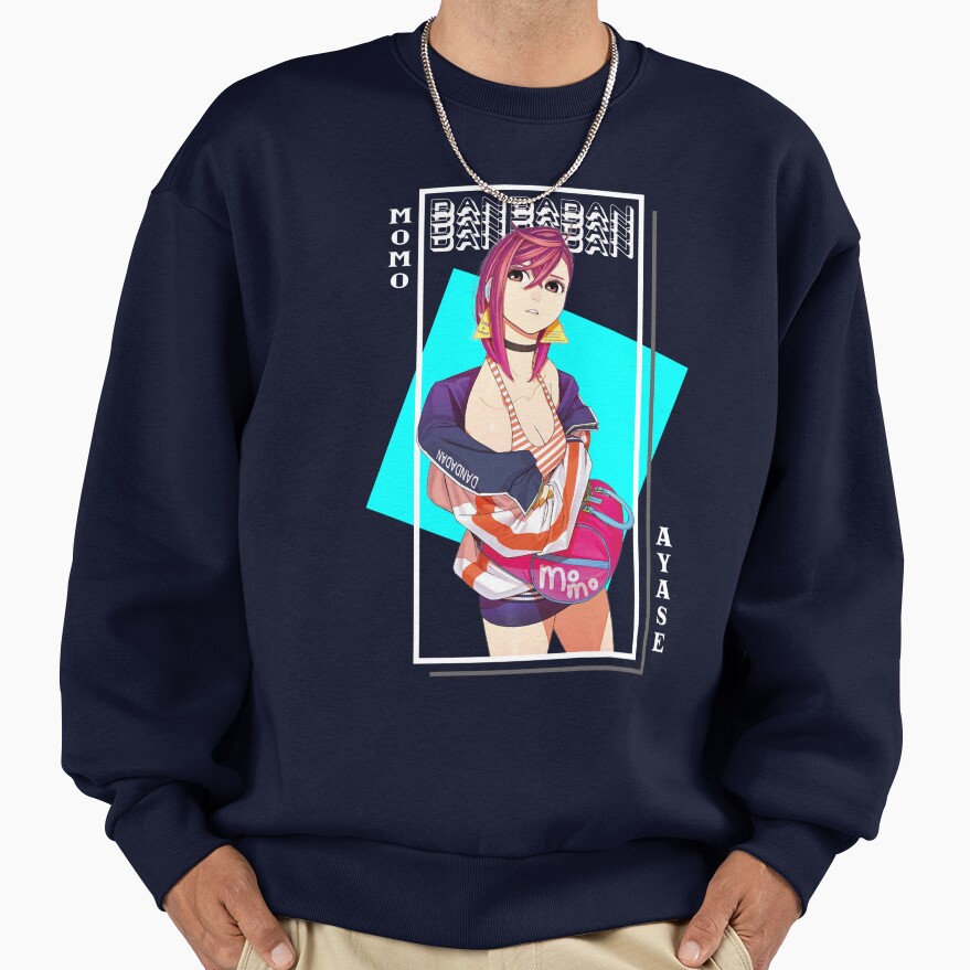 Momo Ayase Dandadan Blue Background Sweatshirt - Image 5