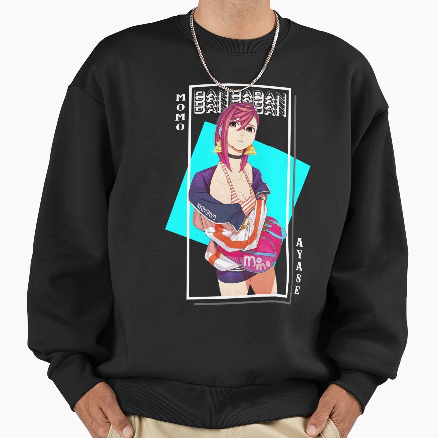 Momo Ayase Dandadan Blue Background Sweatshirt