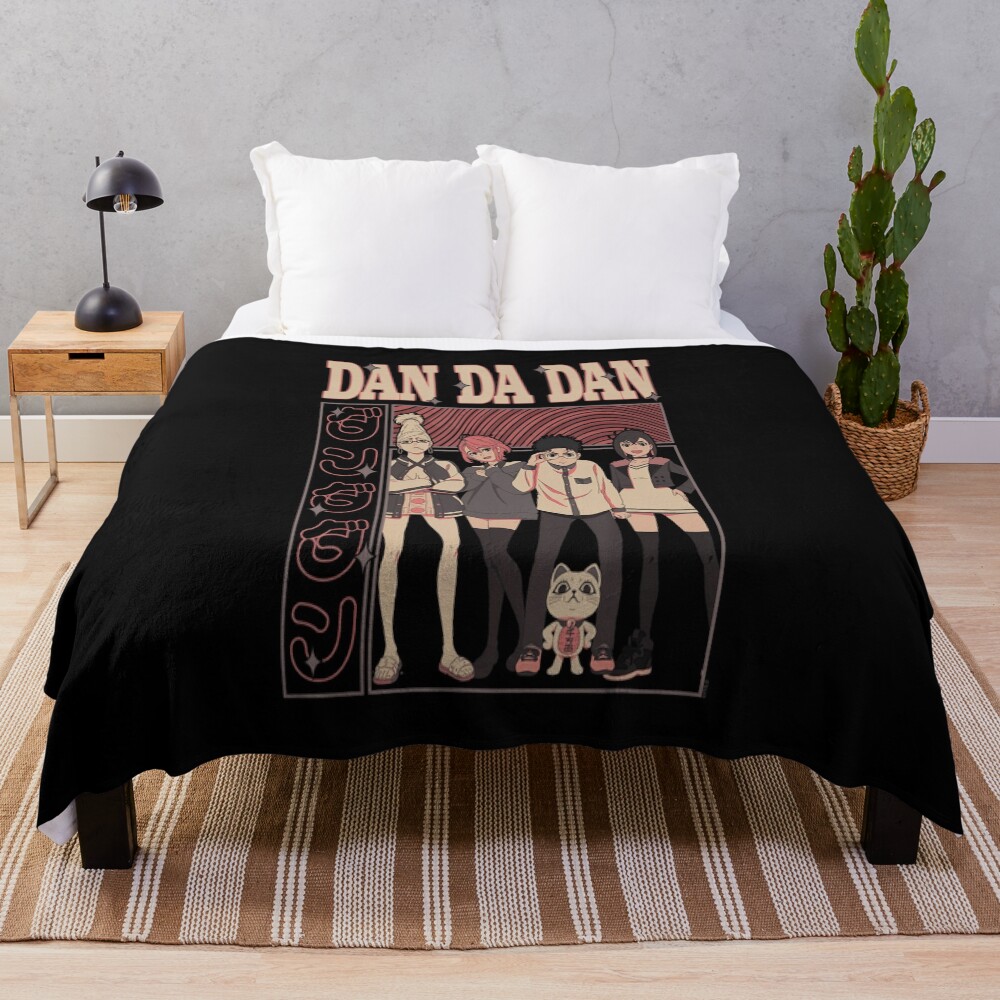 Character Anime 90s Retro Cat Cute Vintage Funny Throw Blanket