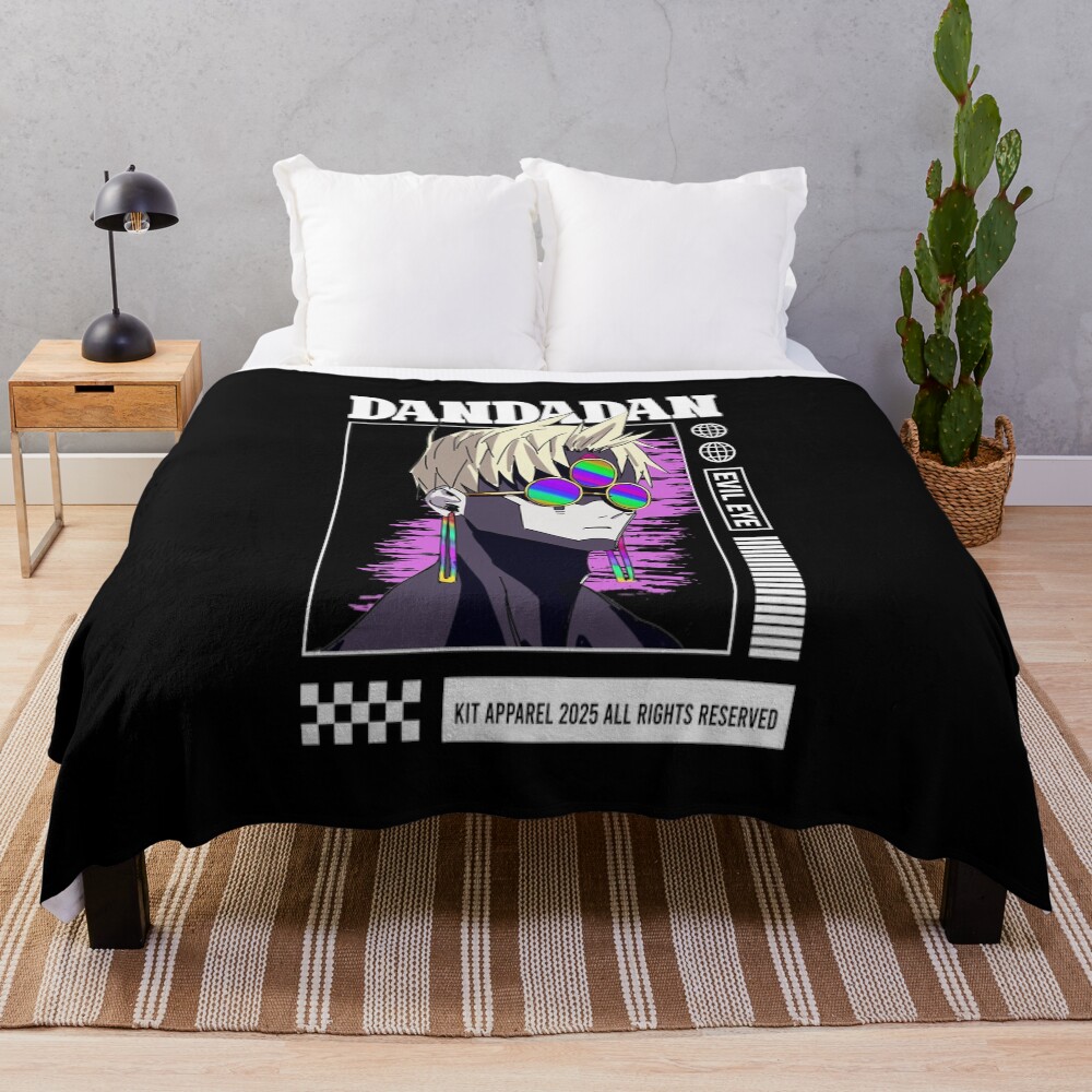 Evil Eye Dandadan Throw Blanket