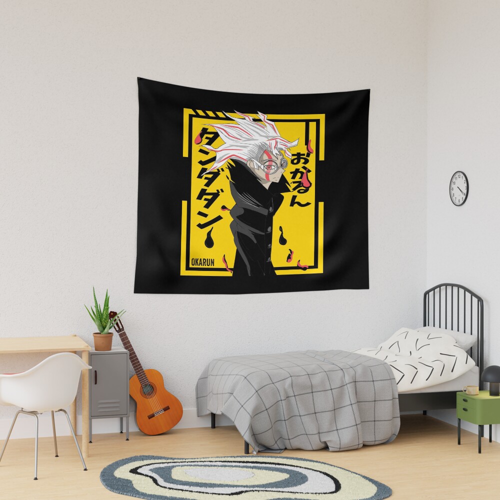 Okarun Dandadan Yellow Background Tapestry