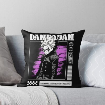 Okarun Dandadan Purple Background Throw Pillow