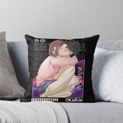 Okarun Momo Hug Dandadan Throw Pillow