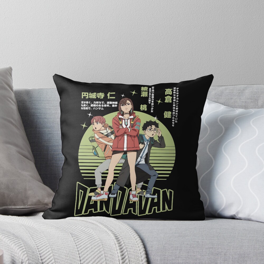 Dandadan Funny Trio Throw Pillow
